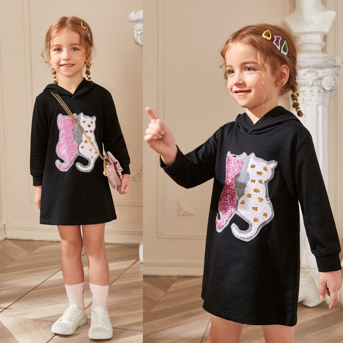 Sequin flip cartoon skirt baby Sweatshirt skirt A-line skirt