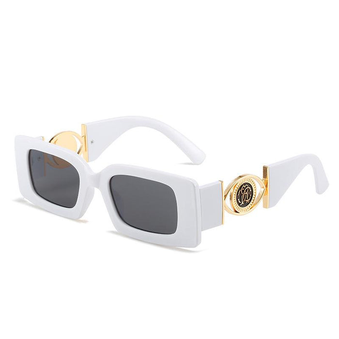 Square small frame metal sunglasses