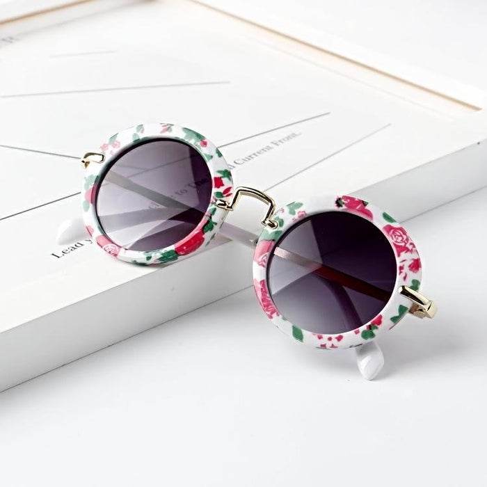 Children's sunglasses and sunglasses retro round frame metal