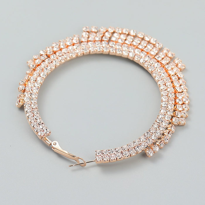 Exaggerated Round Claw Chain Geometric Fringe Earrings