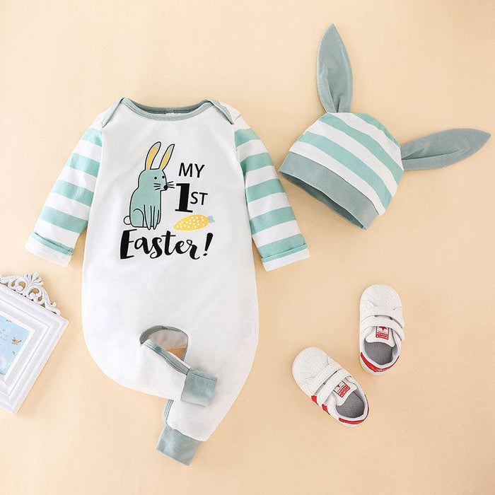Baby Girls My First Easter Long Sleeve Jumpsuit With Hat