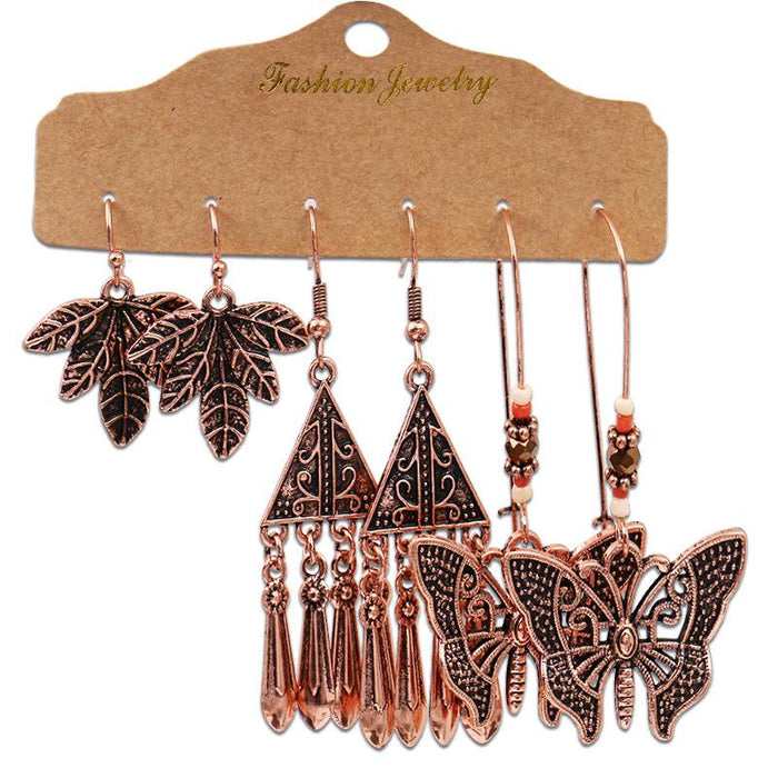 3 pairs/set Earrings Bohemian Style Jewelry X0X36194