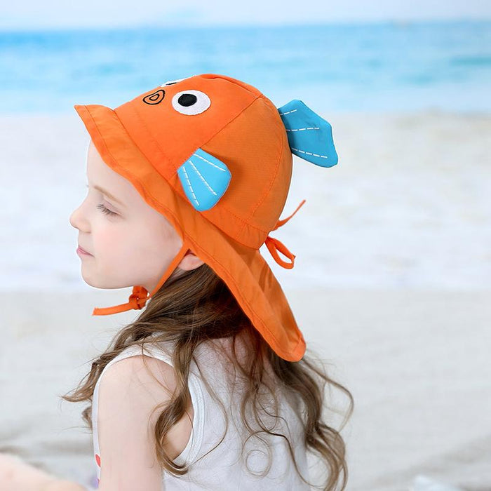 Cartoon Goldfish Cute Outdoor Sunscreen Children's Shawl Hat