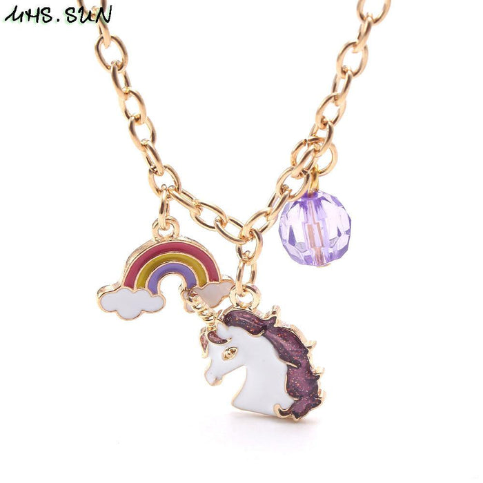 Purple Unicorn children's Necklace