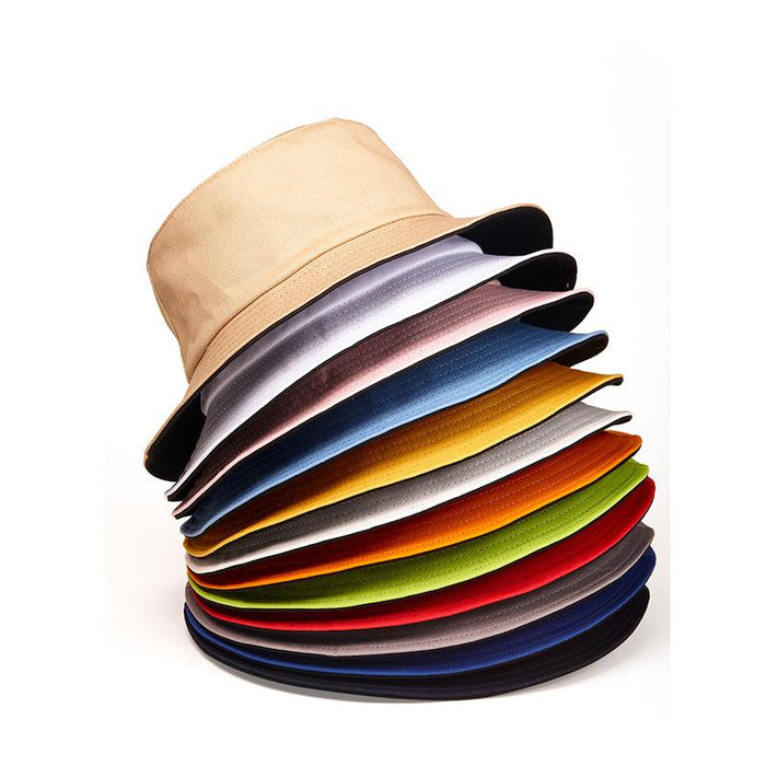 New Solid colour Double-sided Fisherman Hat Sun Hat