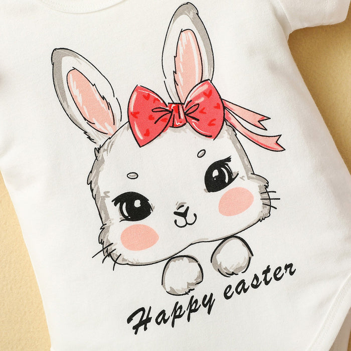 Letter over printed rabbit three piece set