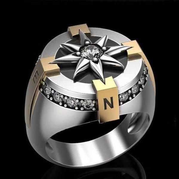 Men's Vintage Creative Pirate Sailing Cross Ring