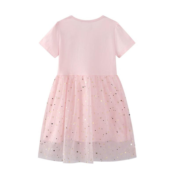 Children's mesh princess skirt cartoon cute round neck children's skirt