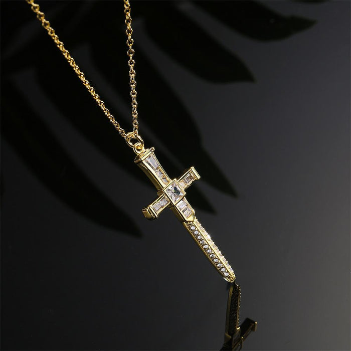 Popular Religious Zircon Cross Necklace