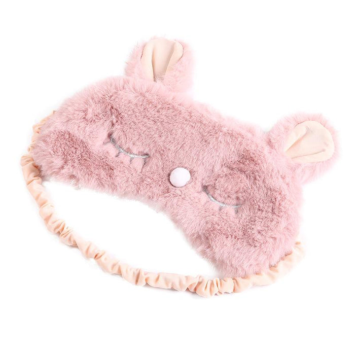 Plush Black Cat Cute Cartoon Rabbit Shade Blindfold Eye Mask