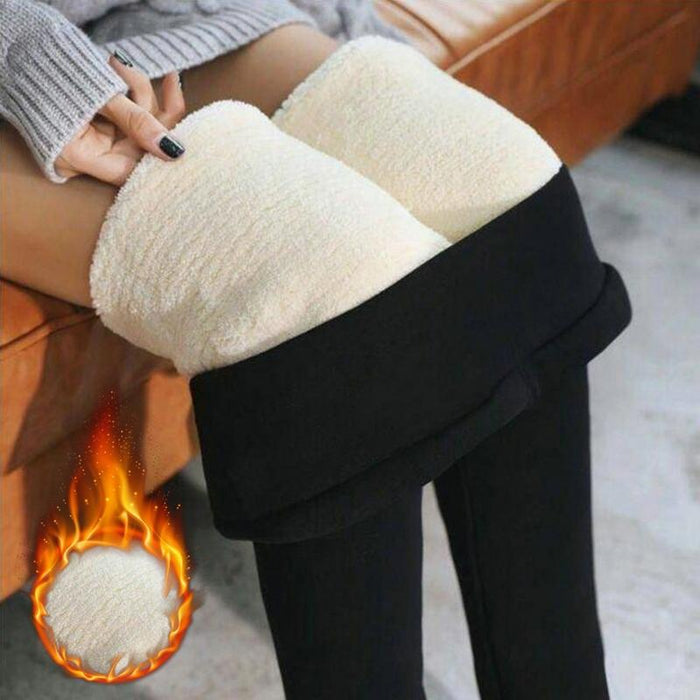 Winter Thick Velvet Leggings Warm Fleece Lined Tights Leggings