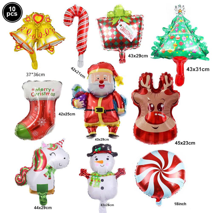 Christmas Foil Santa Claus Snowman Elk Balloons