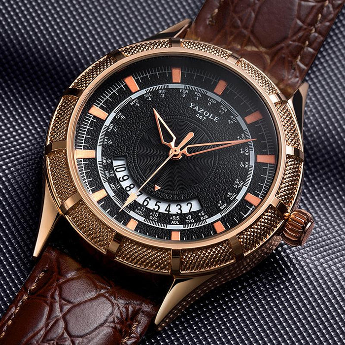 Fashion Casual Mens Watches Top Brand Luxury YAZOLE Waterproof Calendar Designer Business Watches