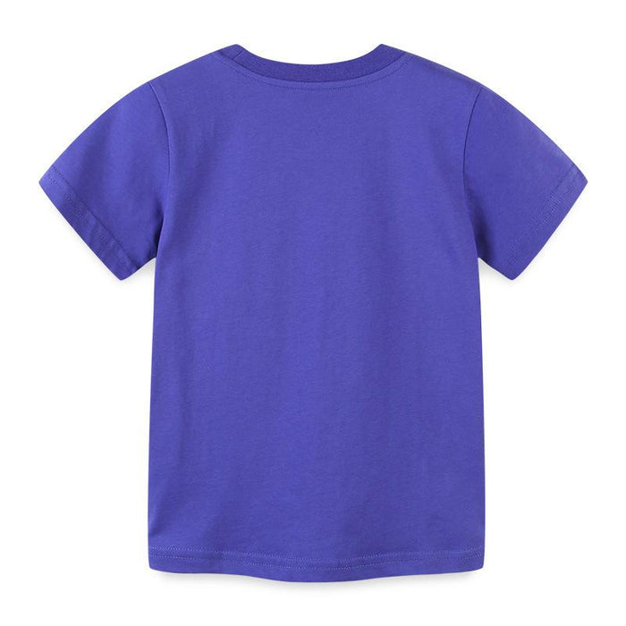 Children's short sleeved T-shirt knitted cotton cartoon round neck girls' T-shirt
