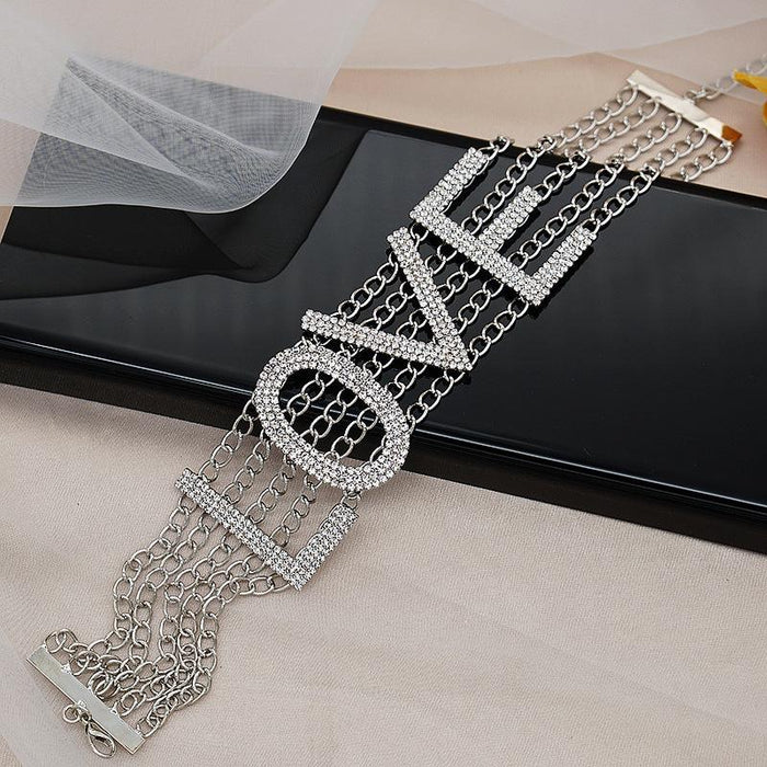 New Personalized Hip Hop Letter Love Fashion Women's Necklace