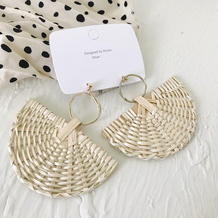 Bohemian Long Handmade Rattan Tassel Earrings