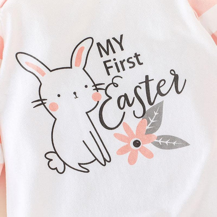 Baby Girls My First Easter Long Sleeve Jumpsuit With Hat
