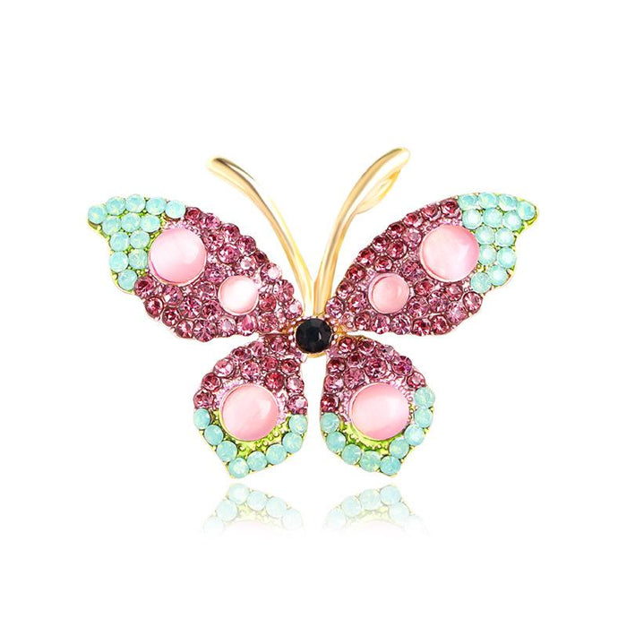 New Creative Rhinestone Butterfly Brooch Female Pin