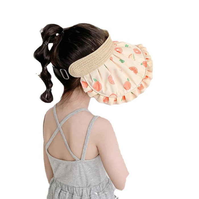 Summer Fashion Pleated Edge Foldable Children's Empty Top Hat
