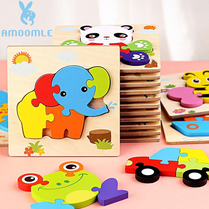 Toy wooden 3d puzzle tangram shape learning puzzle