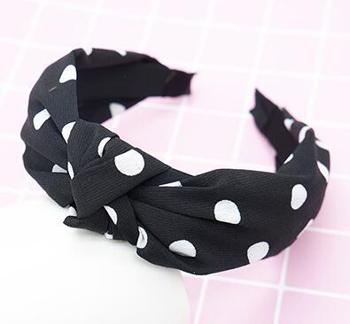 New Flower Headband Women Solid Color Knotted Hairband