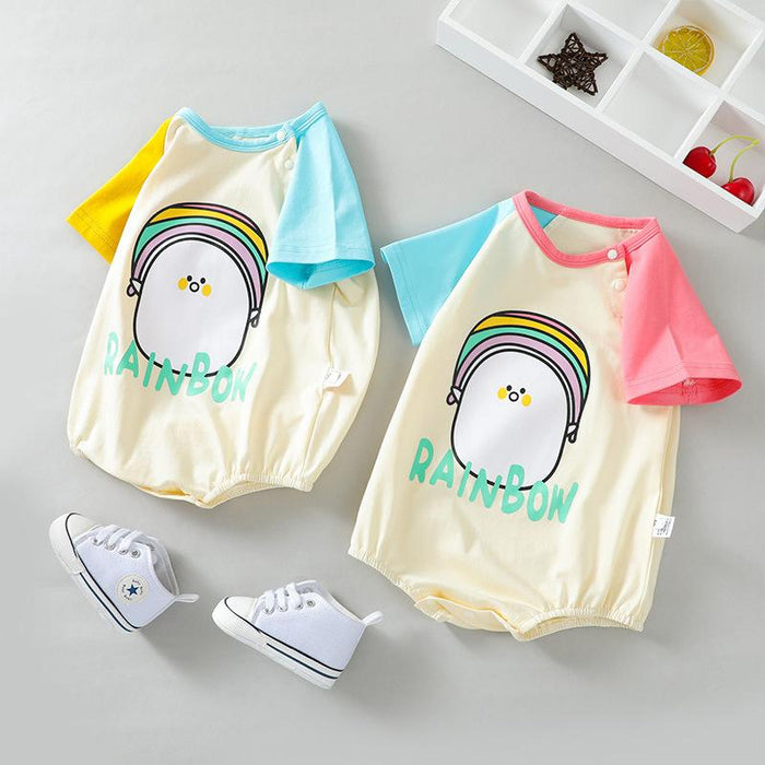 Cartoon Penguin print short sleeve