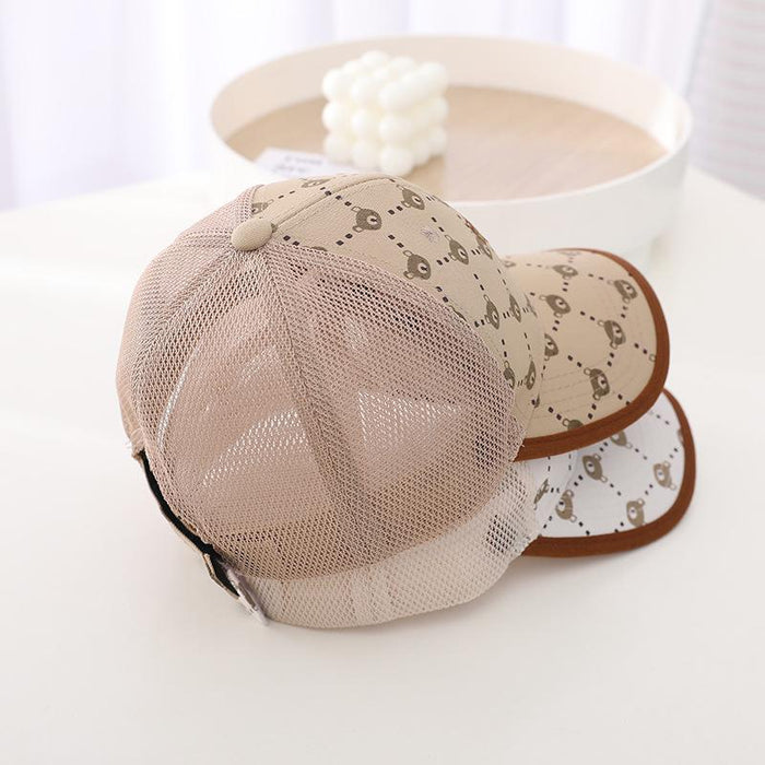 Summer Children's Gypsophila Bear Hip Hop Sunshade Mesh Cap