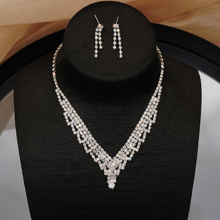 Simple and Fashionable Female Jewelry Necklace Earring Set