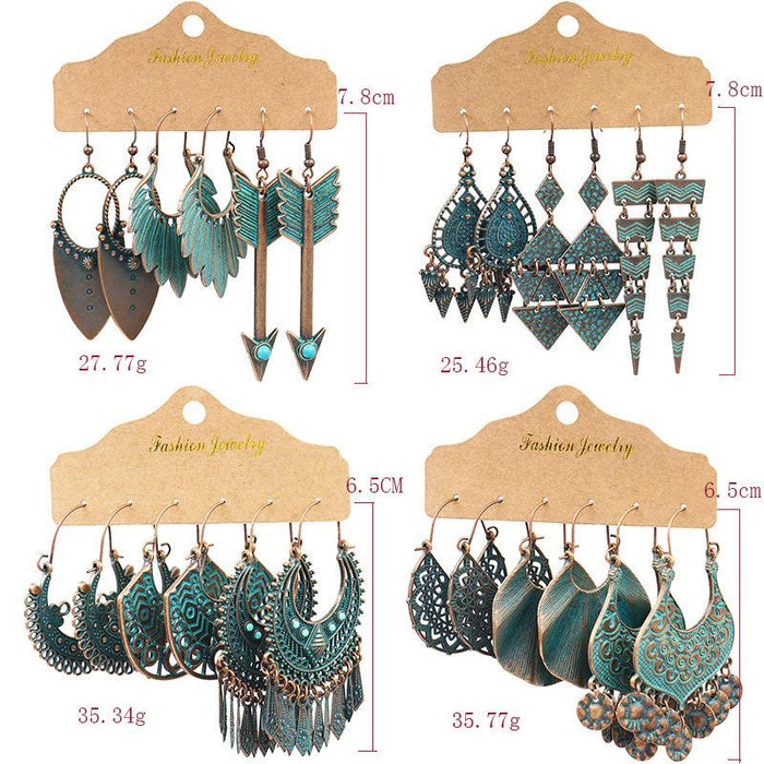 3 pairs/set Earrings Bohemian Style Jewelry X0X36216