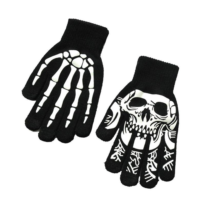 Skeleton Luminous Full Fingers Breathable Gloves