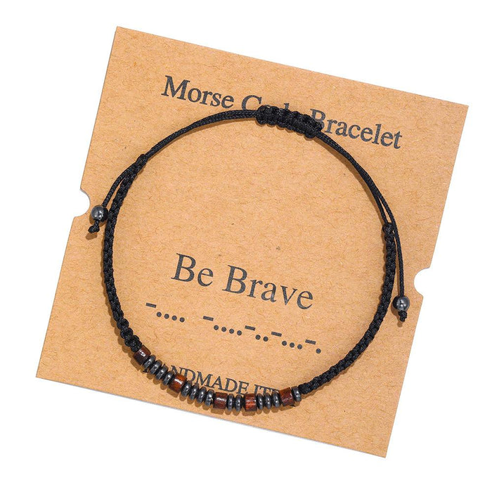 Morse Code Alphanumeric Woven Bracelet