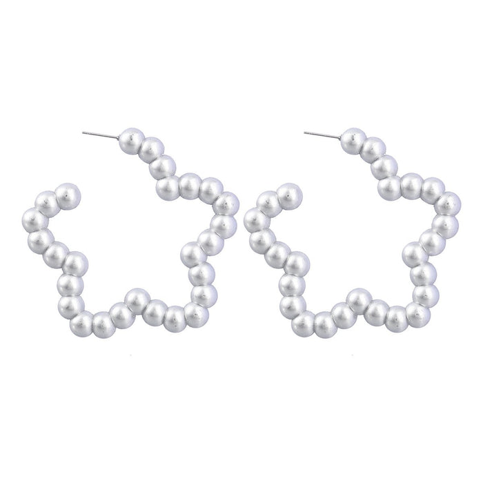 Simple Geometric Love Pentagram Heart-shaped Earrings