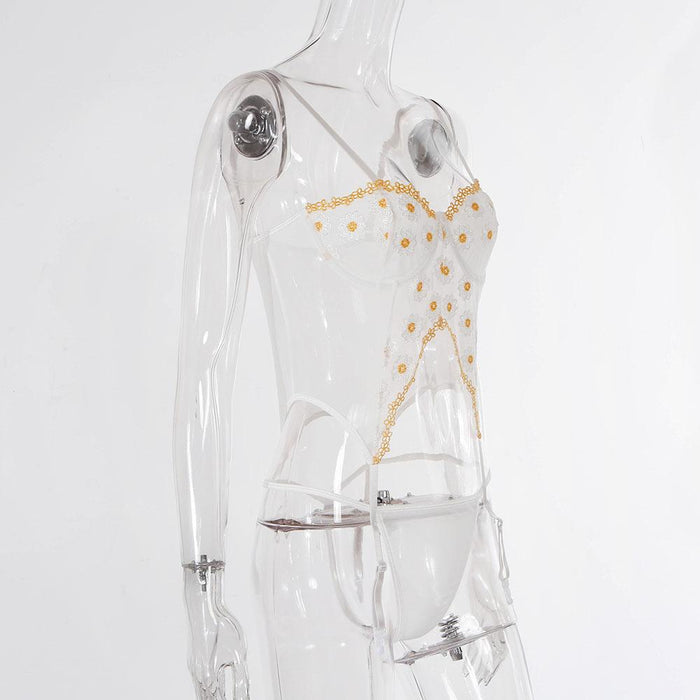 Women Lace Embroidered Underwear Fashion Sexy Lingerie Set