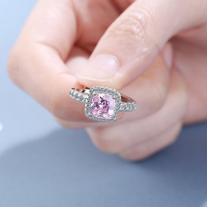 New Simple Zircon Square Open Ring