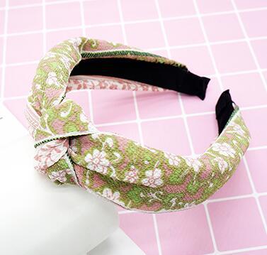 New Flower Headband Women Solid Color Knotted Hairband