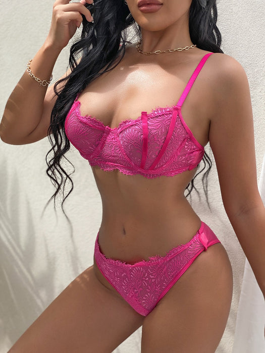 Women Fashion Lace Stitching Underwear Sexy Lingerie Set