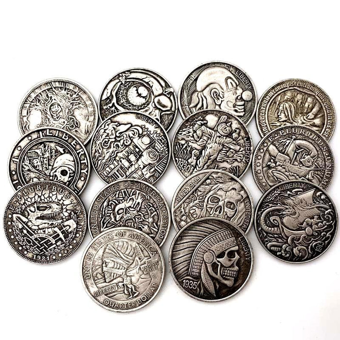 Skull Collectible Wanderer American God Eye Animal Souvenir Coins