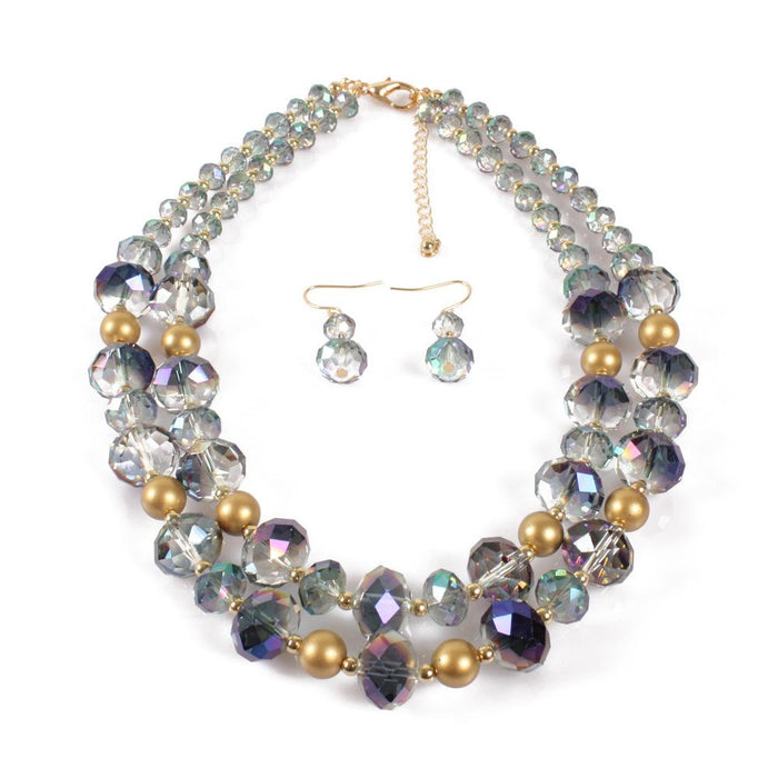 Women's Jewelry Retro Style Simple Crystal Multi-layer Necklace Accessories