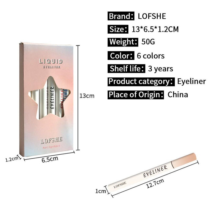 Waterproof and oil proof 6 colour Eyeliner
