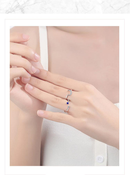 New Star Moon Index Finger Ring Fashion Opening Ring