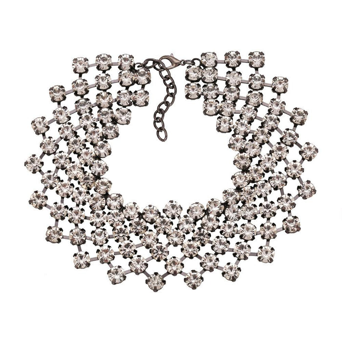 Vintage temperament Advanced Glass Rhinestone neck chain