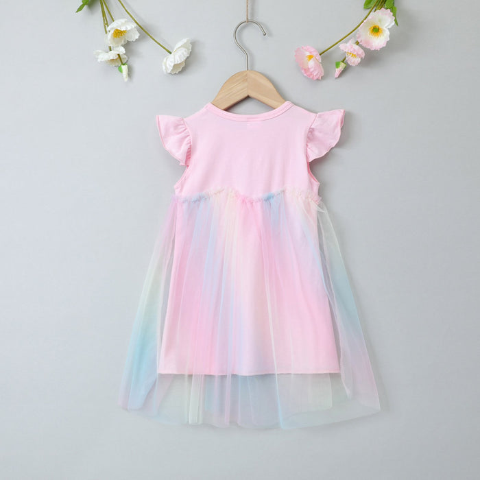 Solid Butterfly Dress rainbow mesh skirt