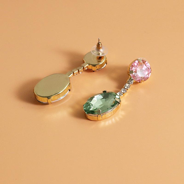 Personalized Fashion Square Women's Earrings Accessories Inlaid Rhinestone