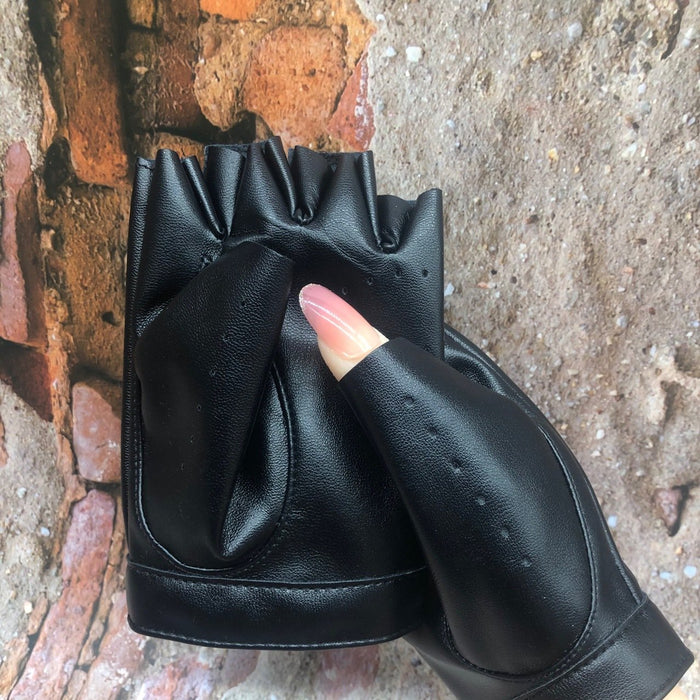 Heart Nightclub Punk Street Dance Half Finger Gloves