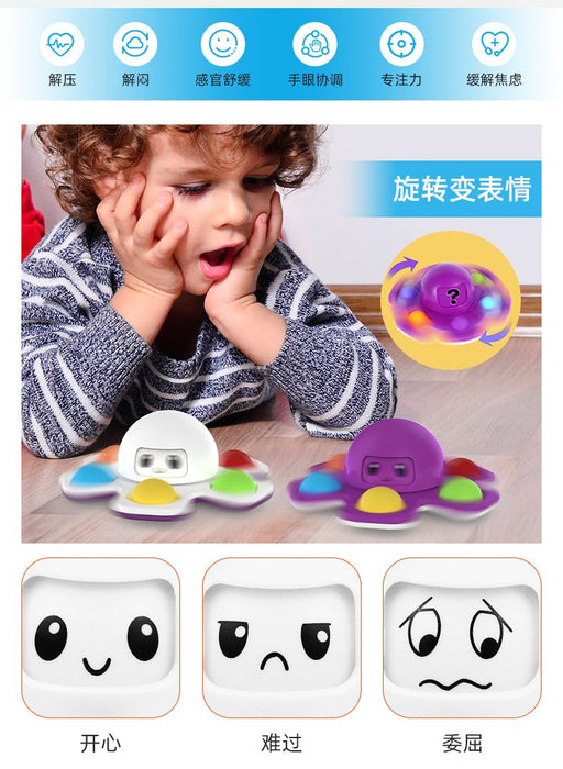 Face-changing Octopus Bubble Music Octopus Spinning Decompression Toy