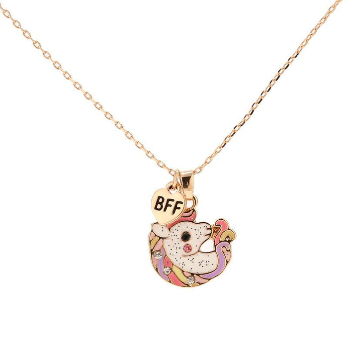 Children's Unicorn Cat Necklace Pendant Ring Set