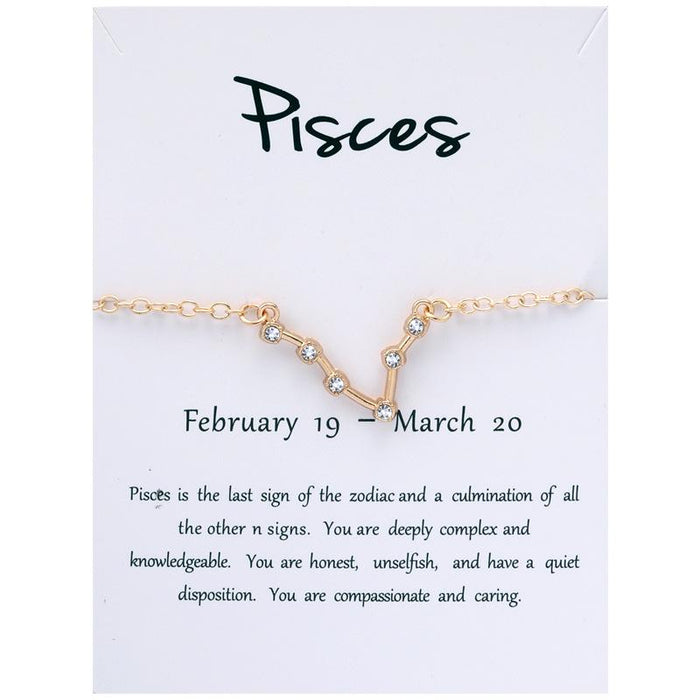 Twelve Constellations Bracelet Rhinestone Card Bracelet