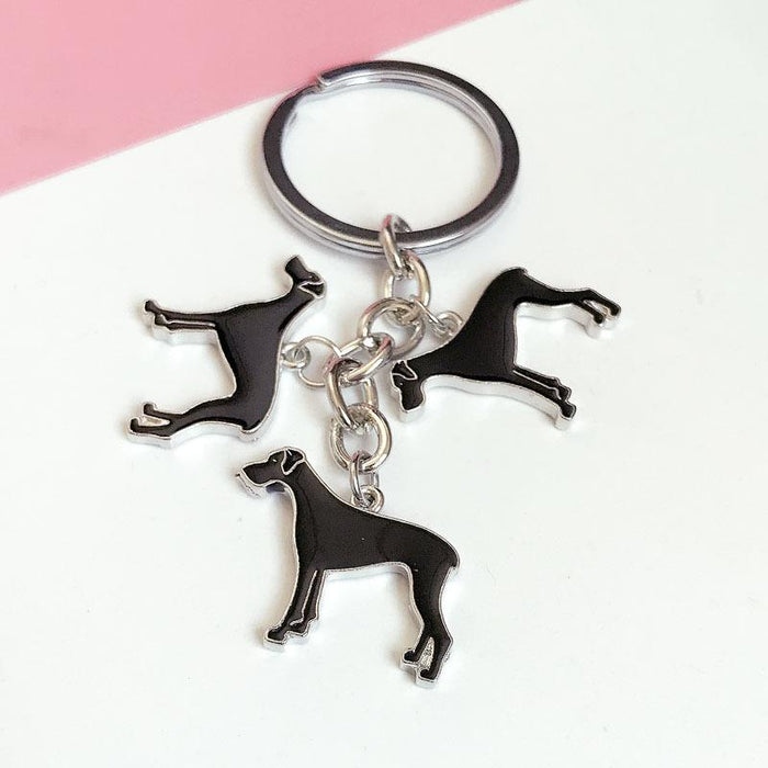 Cartoon Pet Dog Metal Keychain