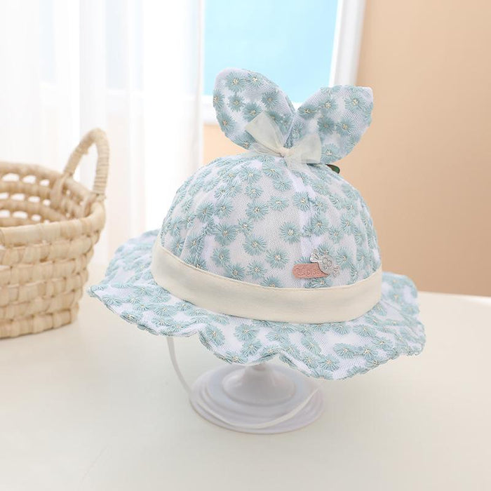 Summer Lace Rabbit Ear Children's Fisherman's Net Hat
