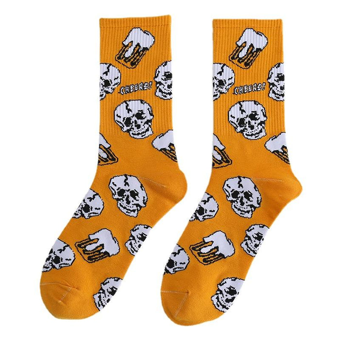 Funny Men Hip Hop Skeleton Socks